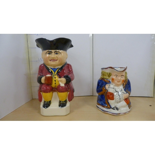 55 - Shorter toby jug, 'Father Neptune', Wood & Sons toby jug and another two.  (4)