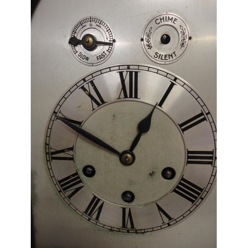 583 - Philip Haas & Son mantel clock, probably Continental, the silvered dial with subsidiary dials, t... 