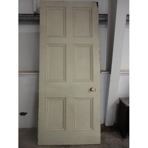 587 - Large six-panel painted door.