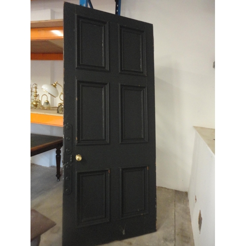 587 - Large six-panel painted door.