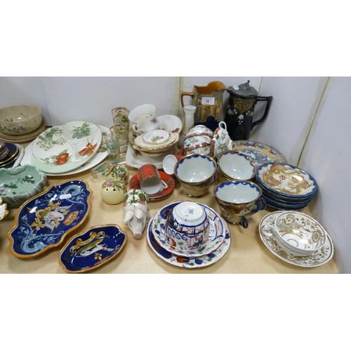 70 - Ceramics to include Japanese-style part tea set, coffee set, Royal Doulton jug, water jug with pewte... 