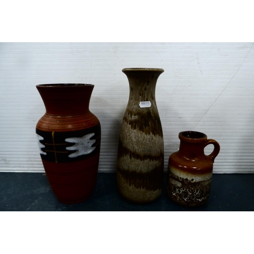 75 - Group of German-style studio pottery vases and a Sylvac-style vase.  (7)