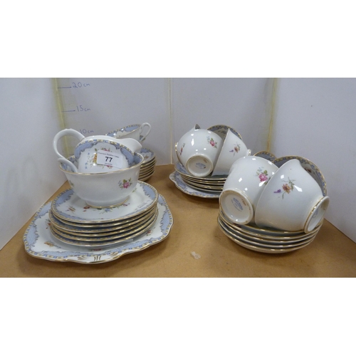 77 - Grosvenor 'Old English' pattern part tea set.