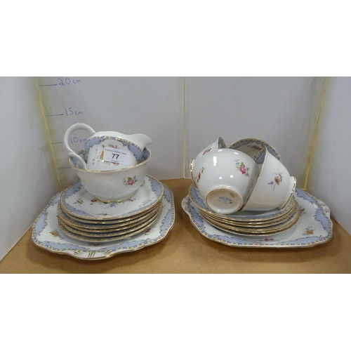 77 - Grosvenor 'Old English' pattern part tea set.