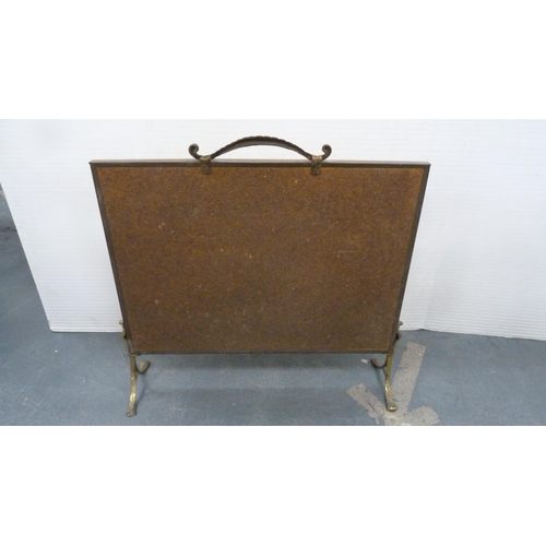 93 - Brass-coated fire screen.