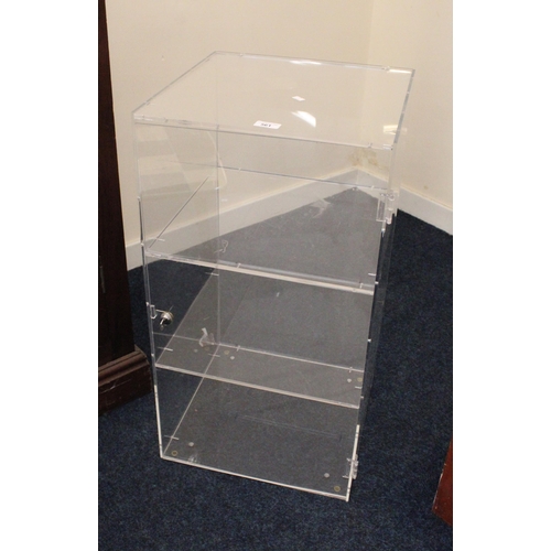 561 - Perspex lockable display cabinet.