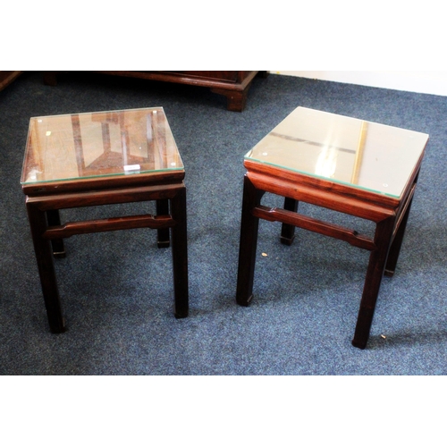 563 - Pair of 20th century Chinese style occasional tables, 50cm.