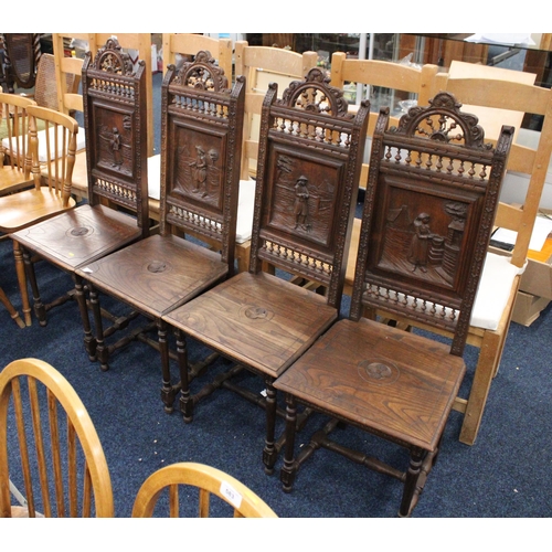 585 - Set of four reproduction French Brittany chairs.