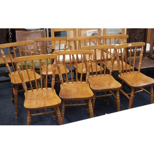 586 - Set of eight bar backed kitchen chairs.