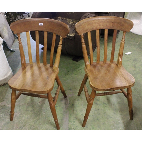 546 - Pair of oak kitchen chairs.