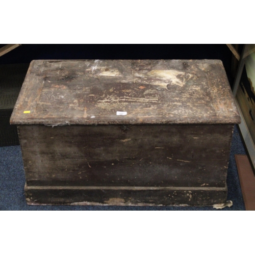 592 - Wooden bound trunk