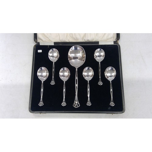 195 - Set of continental silver plated Art Nouveau spoons.