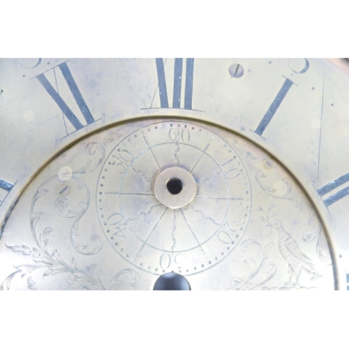 300 - 19th century 13 inch brass longcase clock dial named to DS Windle, Shotts, lacking works (dial only)... 