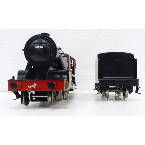 341 - Bassett-Lowke O gauge model of LMS Stanier 2-6-0 Mogul spirit-fired live steam operating locomotive,... 