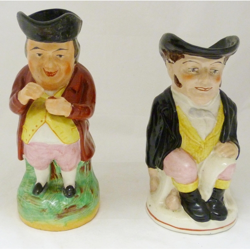 312 - Victorian Staffordshire pottery toby jug modelled as 'The Snuff Taker', in bright glazed colours, 26... 