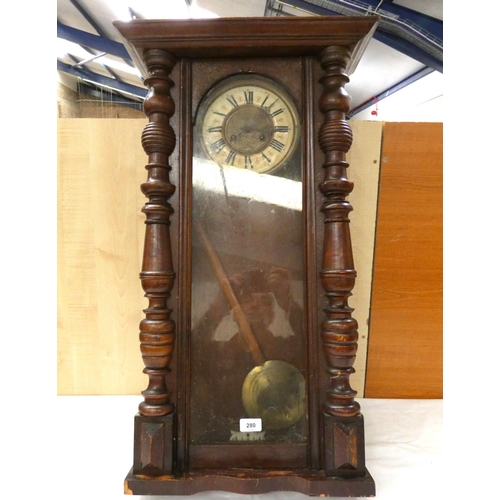 280 - Large mahogany Vienna wall clock.