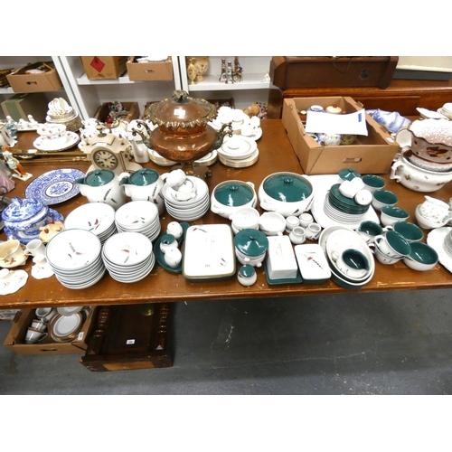 281 - Extensive Denby Greenwheat dinner service.