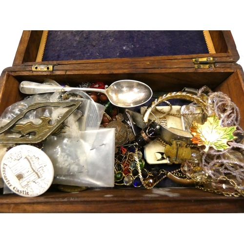 286 - Large box of costume jewellery and curios.