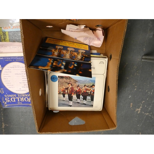 308 - Large box of sheet music and records, mainly marching bands.