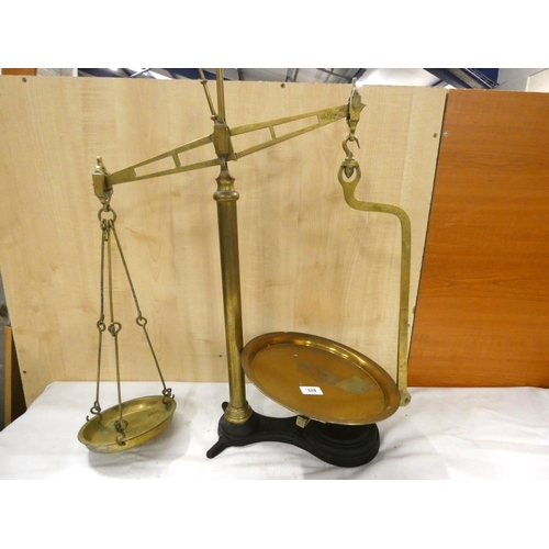 318 - Large set of antique brass scales.