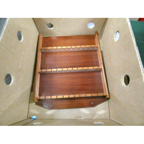 335 - Box of treen to include carved picture frames etc.