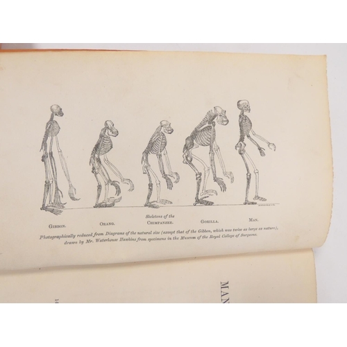 15 - HUXLEY THOMAS HENRY.  Evidence as to Man's Place in Nature. Half title. Eng. frontis &... 