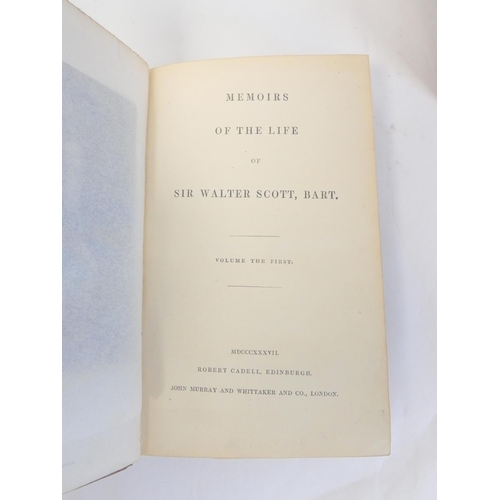 20 - (LOCKHART J. G.).  Memoirs of the Life of Sir Walter Scott. 7 vols. Eng. port. frontis. Ol... 