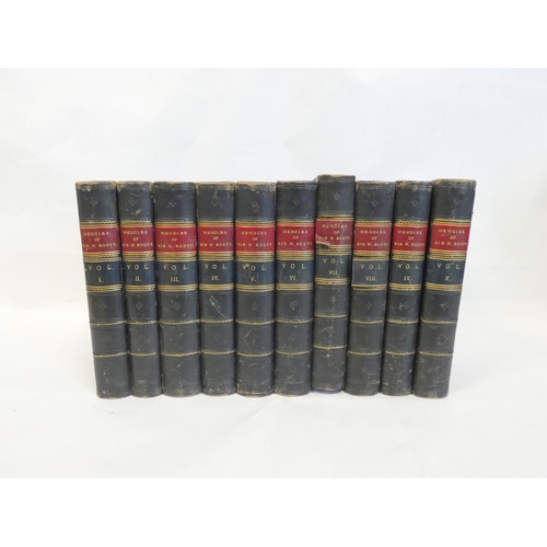 21 - LOCKHART J. G.  Memoirs of Sir Walter Scott. 10 vols. Eng. frontis & title vignettes. ... 