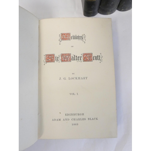 21 - LOCKHART J. G.  Memoirs of Sir Walter Scott. 10 vols. Eng. frontis & title vignettes. ... 