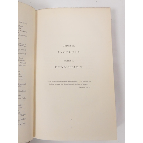 6 - DENNY HENRY.  Monographia Anoplurorum Britanniae or An Essay on the British Species of Par... 