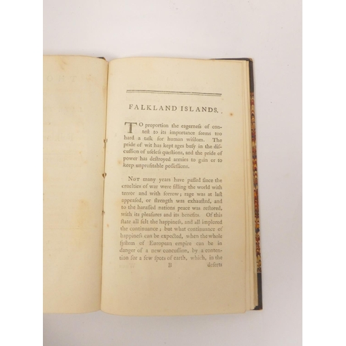 9 - (JOHNSON SAMUEL).  Thoughts on the Late Transactions Respecting Falkland's Islands. 75pp. ... 