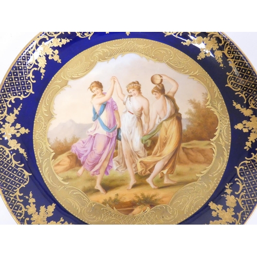 186 - Late 19th century Royal Vienna wall plate entitled ''Die Grazien