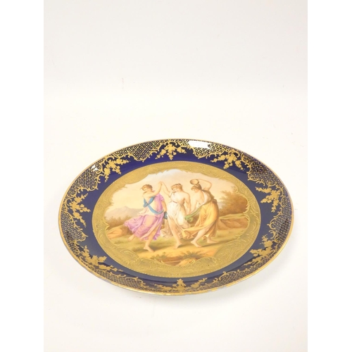 186 - Late 19th century Royal Vienna wall plate entitled ''Die Grazien