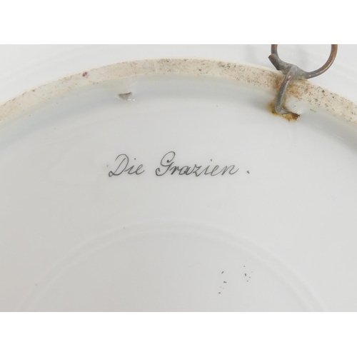 186 - Late 19th century Royal Vienna wall plate entitled ''Die Grazien