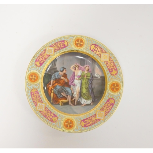 189 - 19th century Royal Vienna cabinet plate entitled ''Paris et Helena