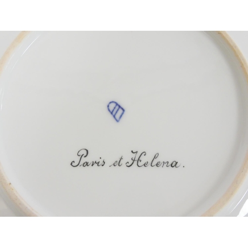 189 - 19th century Royal Vienna cabinet plate entitled ''Paris et Helena