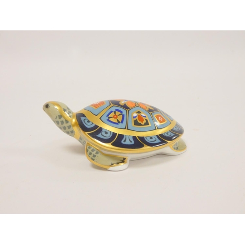 191 - Royal Crown Derby porcelain paperweight figures, a Terrapin c2000 height 4.5cm, Noah's Ark height 7c... 