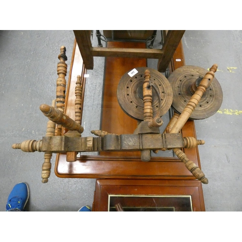 345 - Antique wool winder with turned spindles a/f