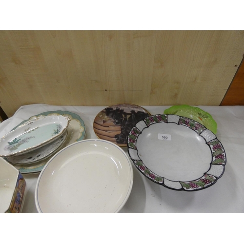 350 - Large box of collectable plates and bowls.