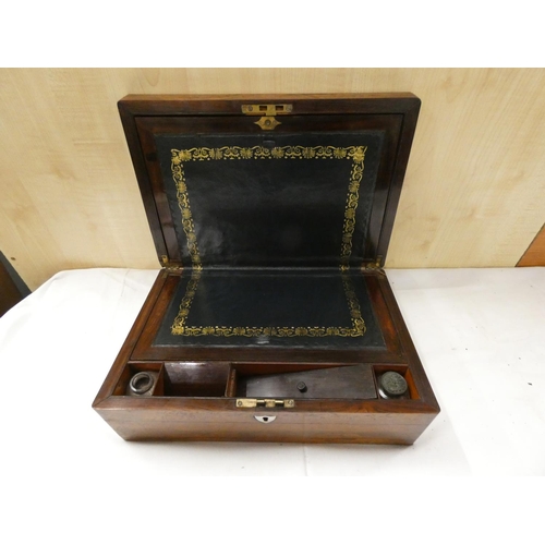 418 - Antique mahogany writing box.