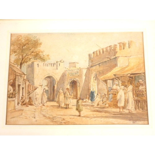 338 - Joseph Austin Benwell (1816-1886)''Street At Tangiers''Watercolour.Signed and dated 1867 lower right... 