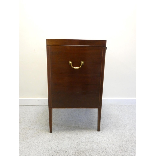 440 - 19th century mahogany washstand of square form, the hinged lidded top opening to reveal three recept... 