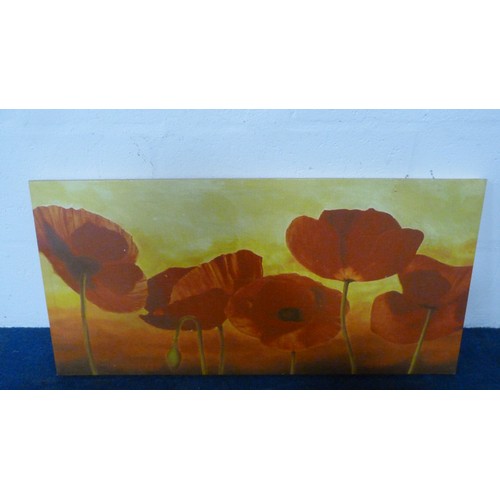 20 - M ArthTropical Fig TreePrint, also a modern still life by A Fletcher and a canvas of poppies.  (3)... 