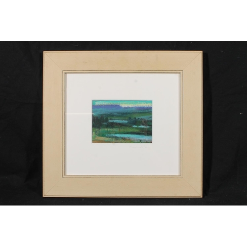 451 - TERRY MCCROSSAN, Landscape II, acrylic painting, unsigned, titled to slip, 12cm x 17cm, frame 44cm x... 