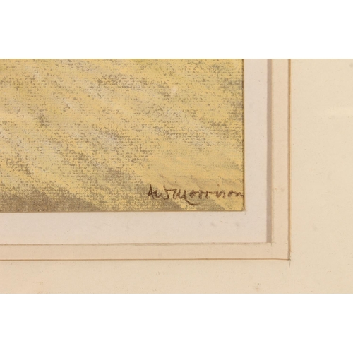 466 - A W MORRISON of Edinburgh, East Linton Landscape, pastel, signed lower right, dated 1968 verso, 39cm... 