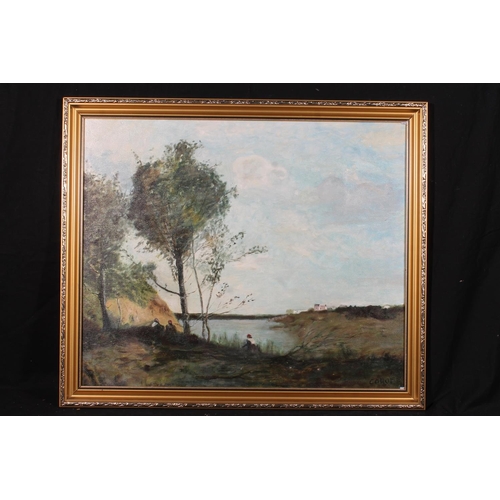 468 - J G CAMPBELL after COROT, Ville d'Array and two others, oil paintings, (3)