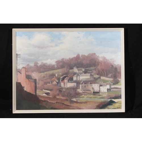 471 - DOROTHY G GREEN of Lasswade, local landscape, oil painting on board, signed and dated 1975 lower rig... 