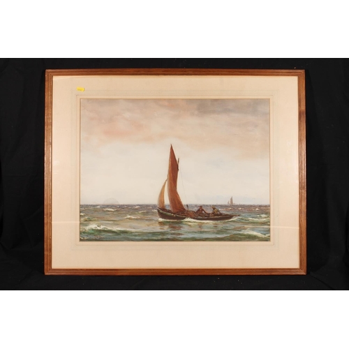 489 - PATRICK DOWNIE RSW (Scottish 1854-1945), sail boats before Ailsa Craig, watercolour, signed lower le... 