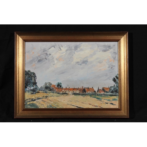 492 - WILLIAM FERGUSON (Haddington based artist), Drem East Lothian, oil painting on board, signed lower r... 