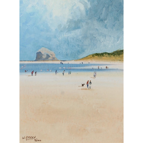 493 - WILLIAM GREEN (Scottish b1955), A Summers Day, oil painting, signed and dated 2000 lower left, 14cm ... 